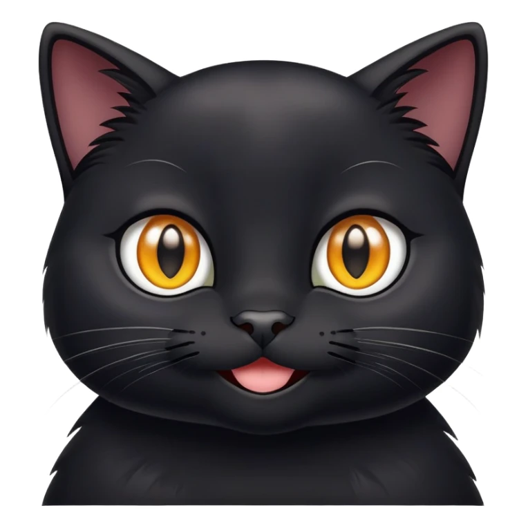 A Black cat with sus smile sticker
