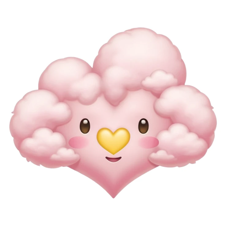 Heart of a cloud in soft pink, beige and yellow pastel light sticker