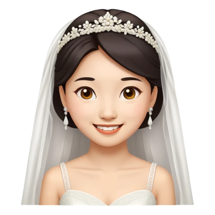 Asian girl in wedding dress sticker