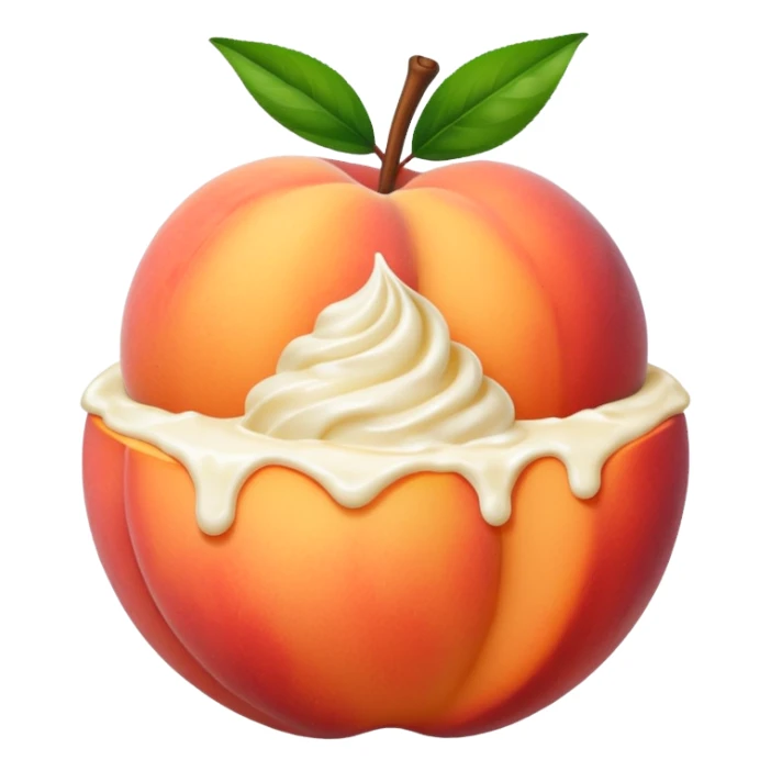Peach with cream on it sticker