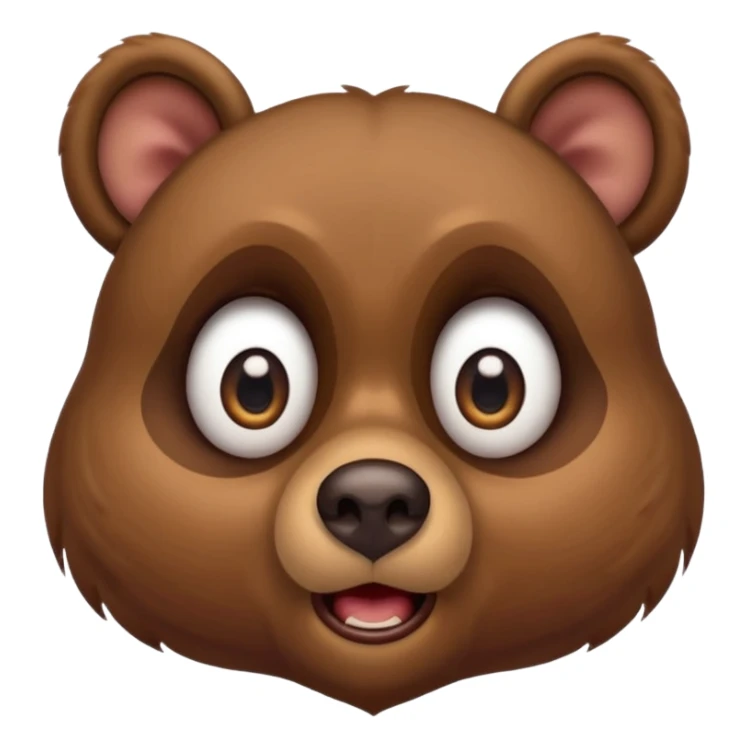 Full Beary wide-open eyes, small “O” mouth, raised eyebrows, dynamic pose, cute shock reaction sticker