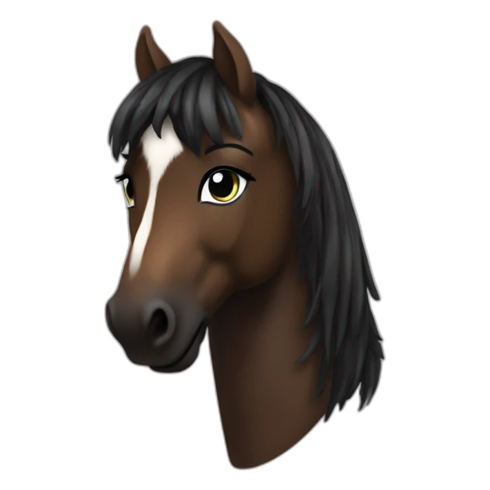 Un grand poney noir/brun  sticker