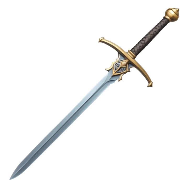 Medieval iron sword with detailed hilt and blade sticker