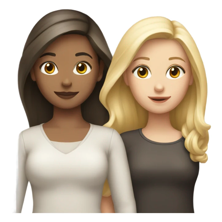 One brunette girl and one blonde girl sticker
