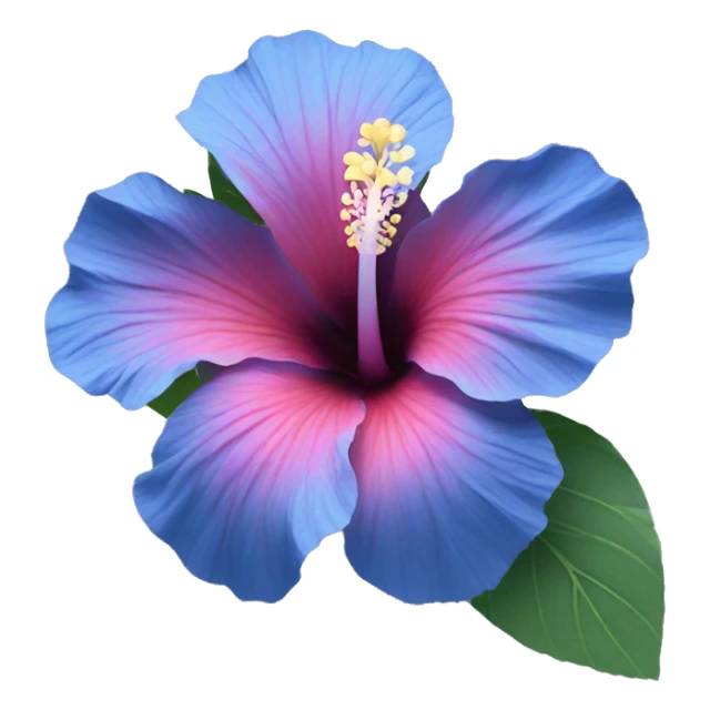 Blue hibiscus flower sticker