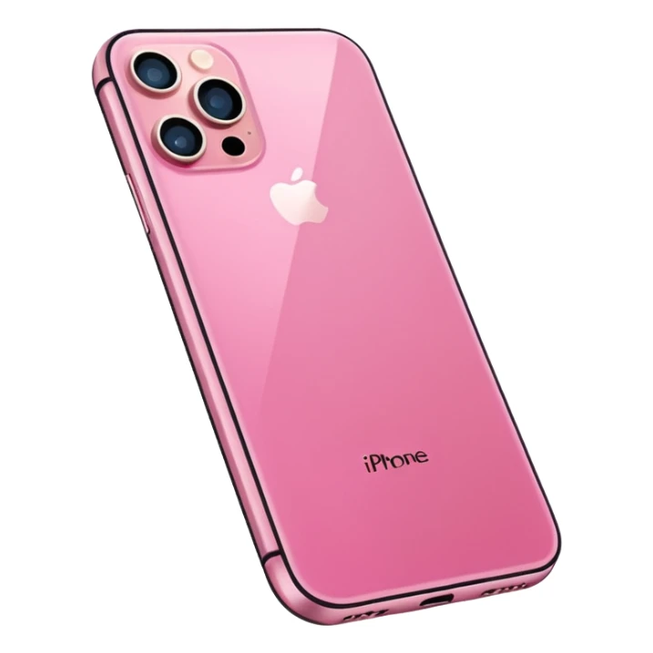 Create me a pink iPhone 17 pro image with the screen in a straight position. png. With one phone not too and it needs to show the front side screen! sticker