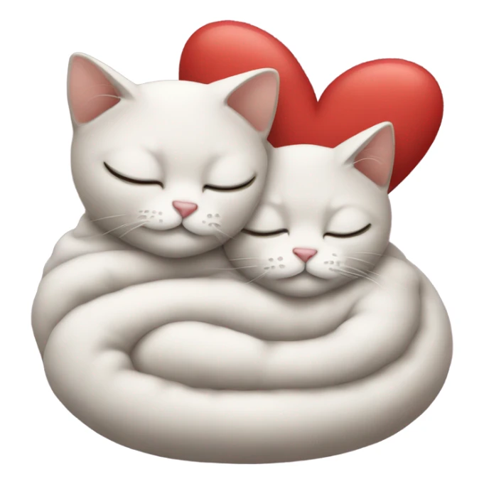 Cuddling cats on Valentine’s Day  sticker