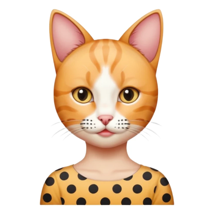 polka dots human body and cat face sticker