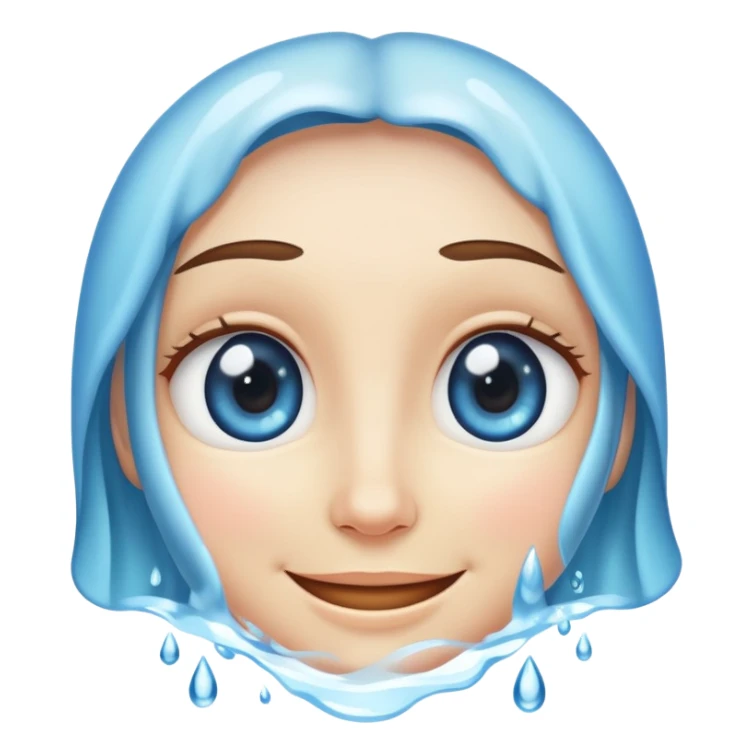 Watery eyes with a smile sticker