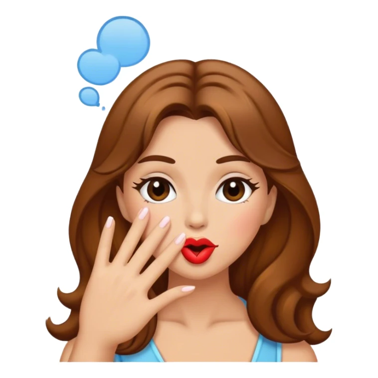 Browned hair lady blowing a kiss with her hand sticker