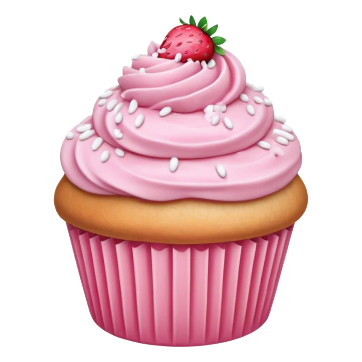 Strawberry ice cream style frosted cupcake  sticker