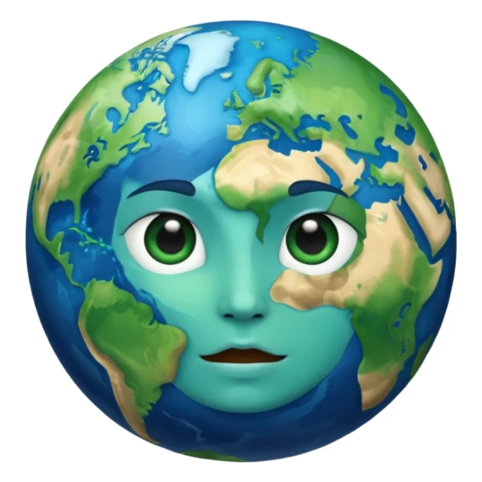 Make a image prompt of the earth with a face sticker