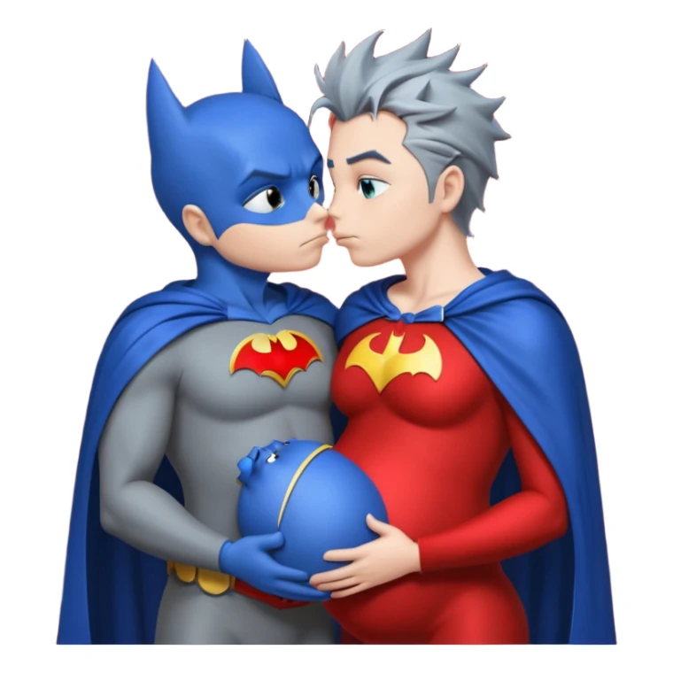 Batman kissing Pregnant sonic X sticker
