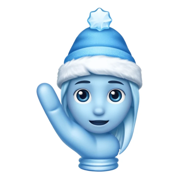 hat tip emoji, with a frozen hand sticker
