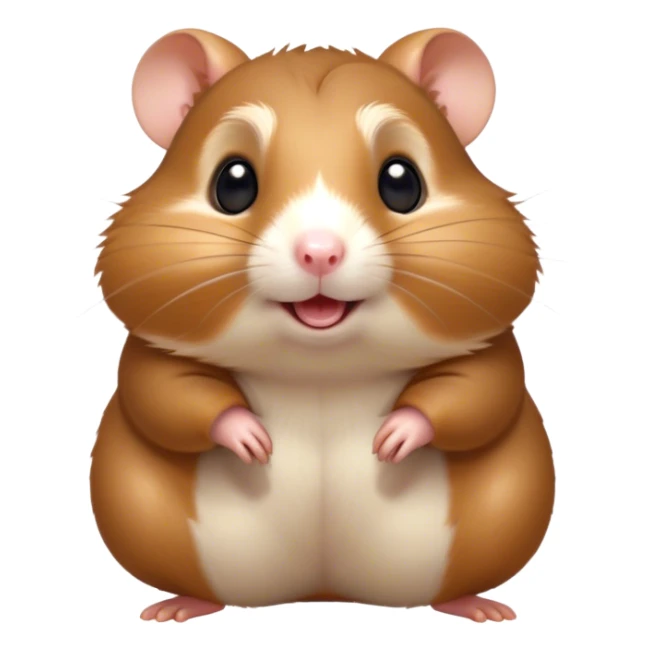 Cinematic Comical Brown Hamster Portrait Emoji, Head tilted dramatically with an exaggeratedly amused expression, featuring a striking rich brown coat with a playful shine, wide, expressive dark eyes filled with humorous disbelief, Simplified yet hilariously expressive features, highly detailed, glowing with a slightly sassy glow, high shine, dramatic yet playful, stylized with an air of cheeky mischief, bright and endearing, soft glowing outline, capturing the essence of a spirited and over-the-top hamster, so meme-worthy it feels like it could side-eye its way into internet fame instantly! sticker