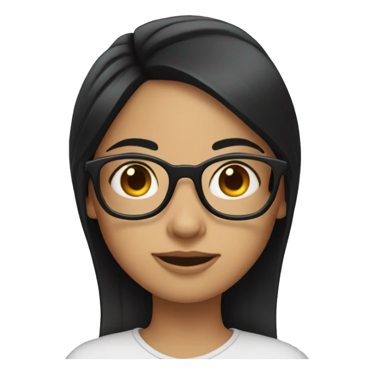 Girl with black hair and specs  sticker