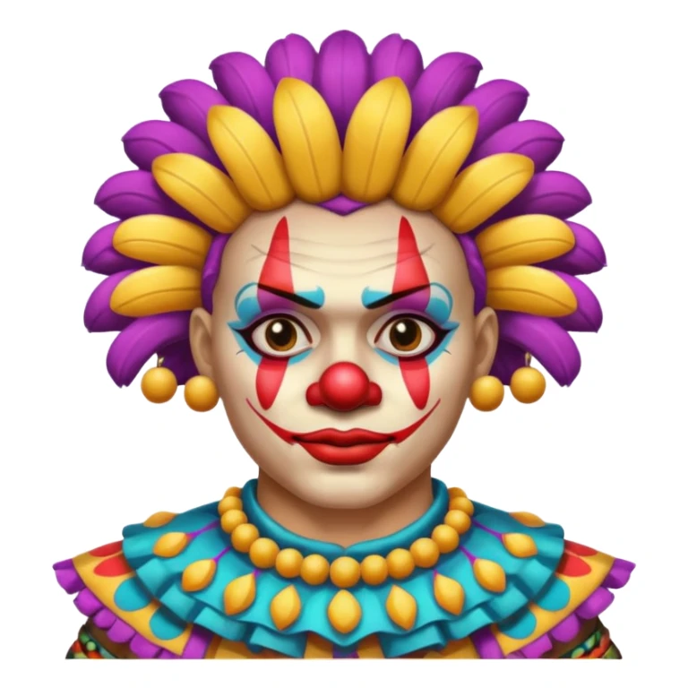 clown, wearing mayan warrior custome sticker