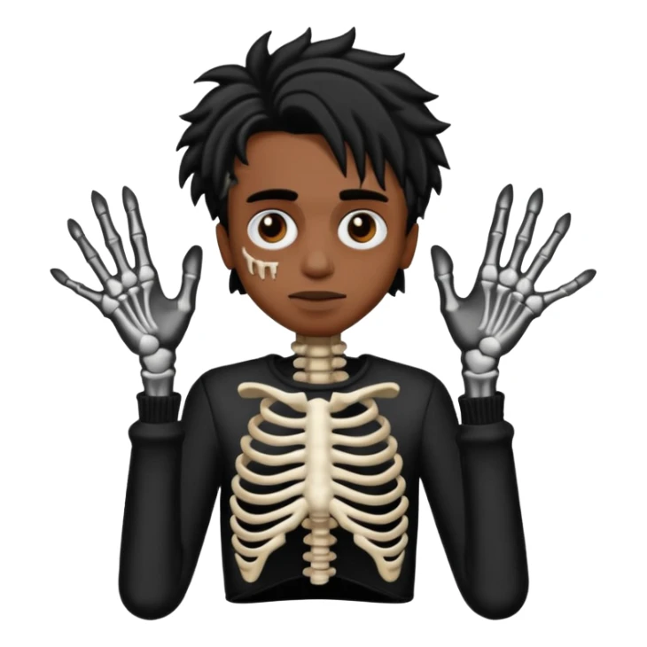 Make a Playboi Carti yvl skeleton hand emoji sticker