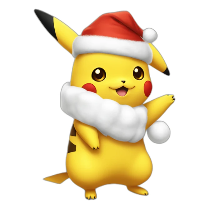 Pikachu dress like santa claus sticker