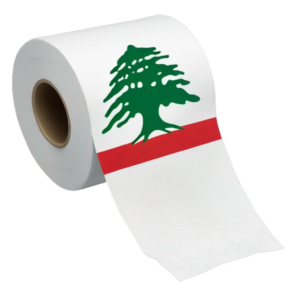 Lebanon flag on toilet paper  sticker