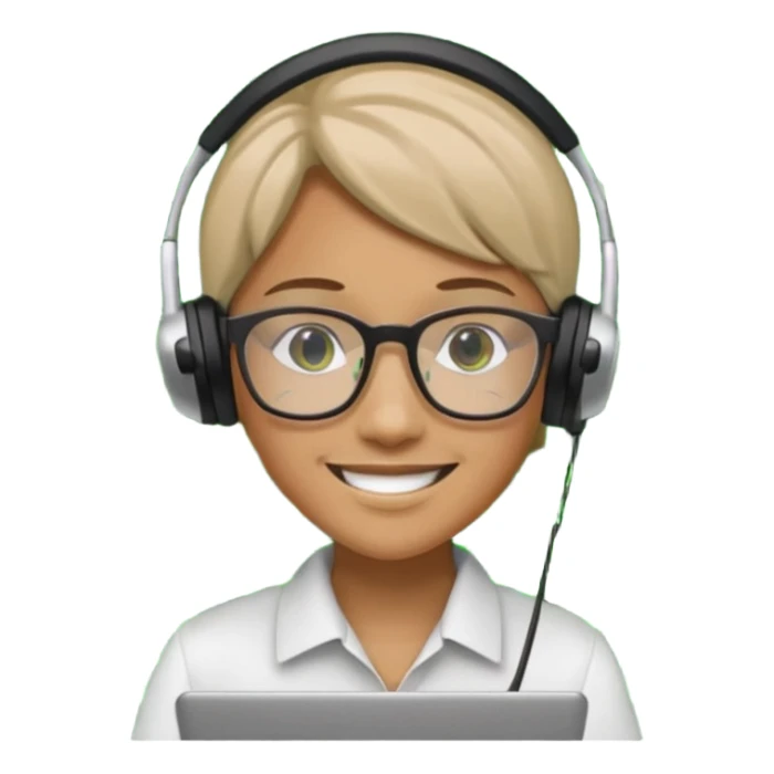 Generate a realistic emoji of something getting programmed by a logistic person sticker