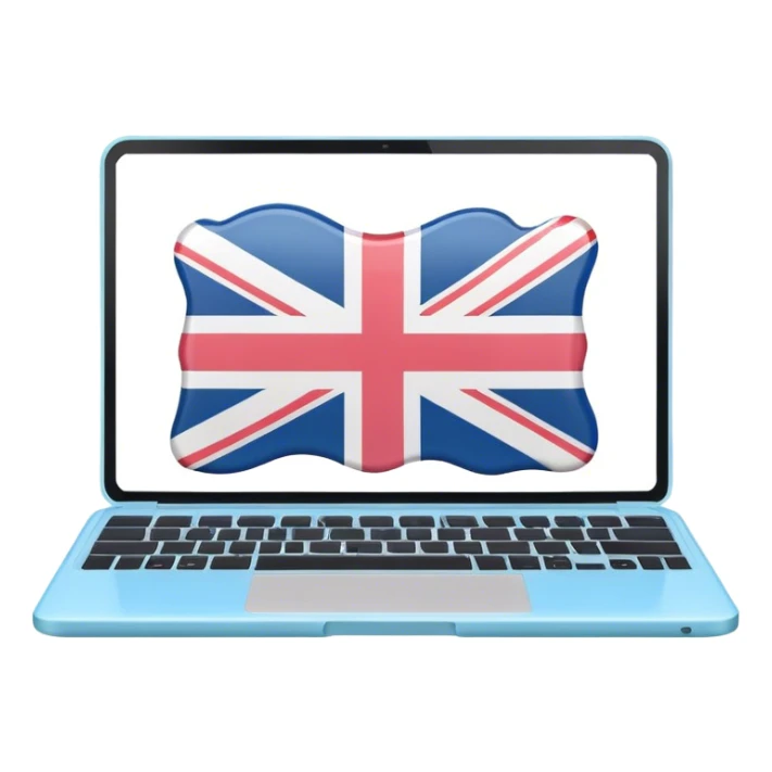 pastel melted laptop on the screen British flag sticker