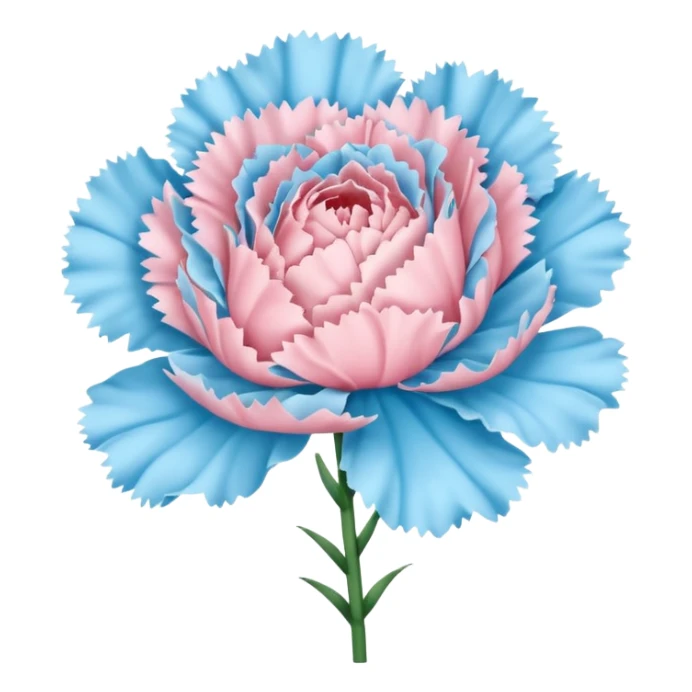 Pastel pink and pastel blue carnation flower sticker