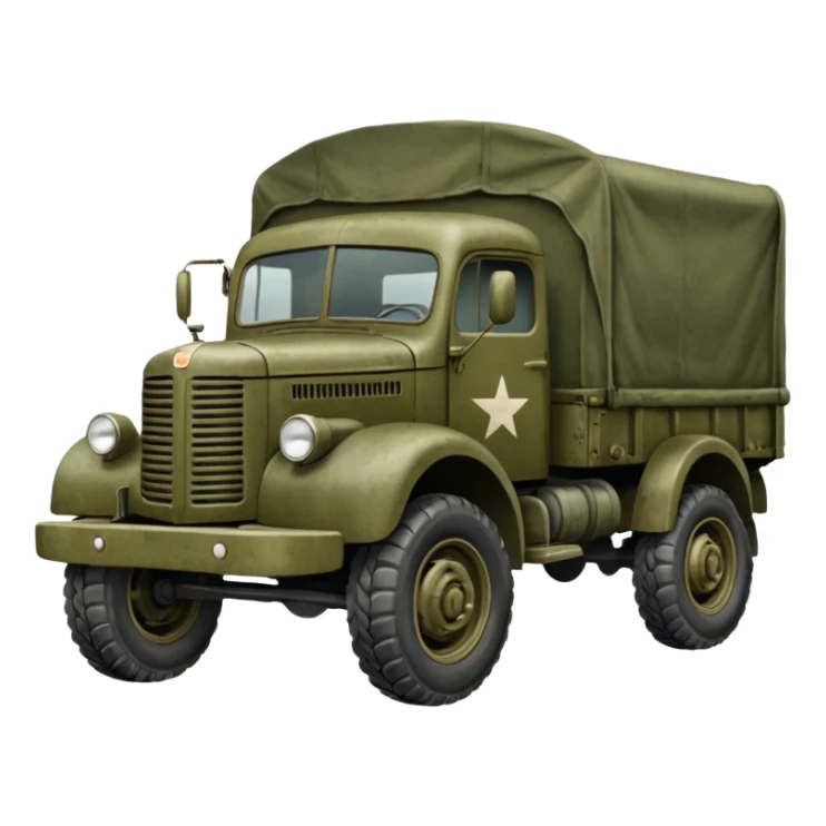a simplistic rendition of a 1940s military truck sticker