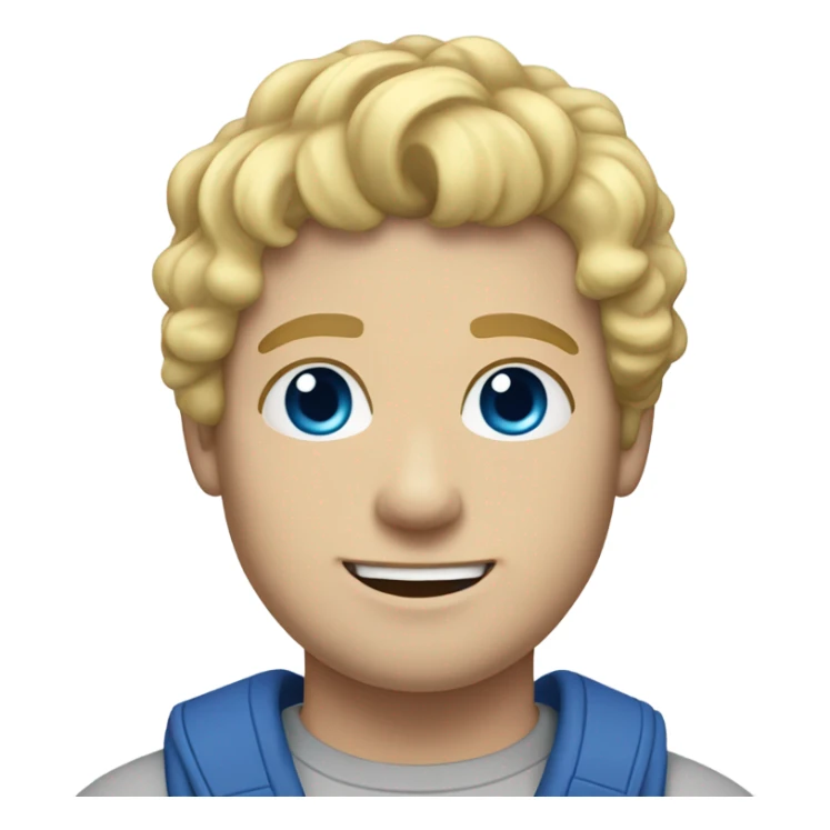 full body light curl blonde 30yo man blue eyed pale skin sticker