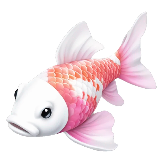 Pink and white fancy koi fish  sticker