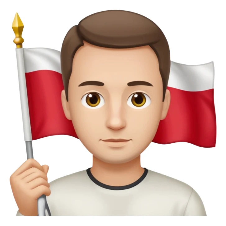 realistick polish man with poland flag sticker