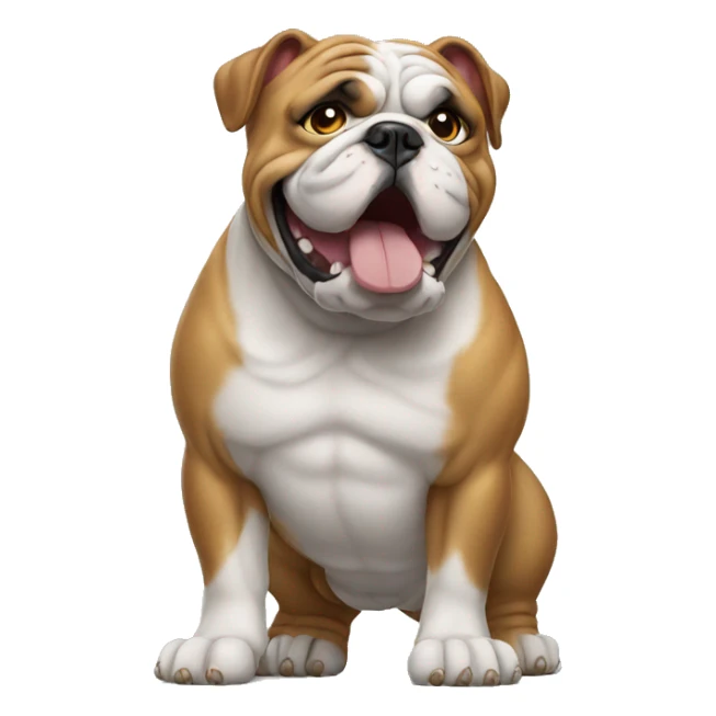 english bulldog leaning with paws on the wall standing sticker