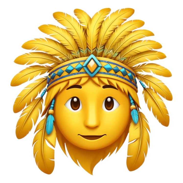 Indio plumas on yellow emoji sticker