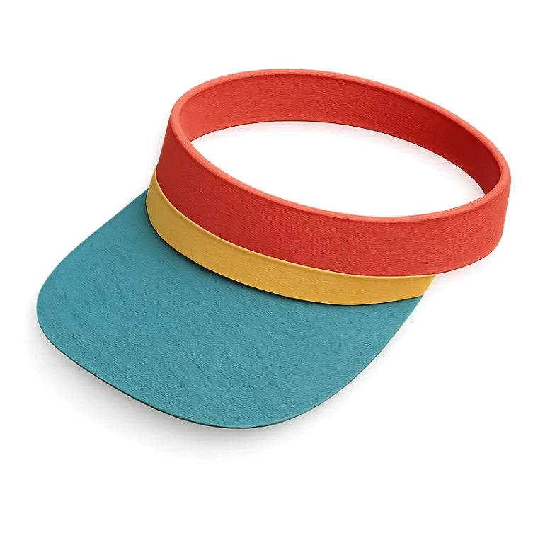 simple and colorful sun visor with paper-craft style sticker