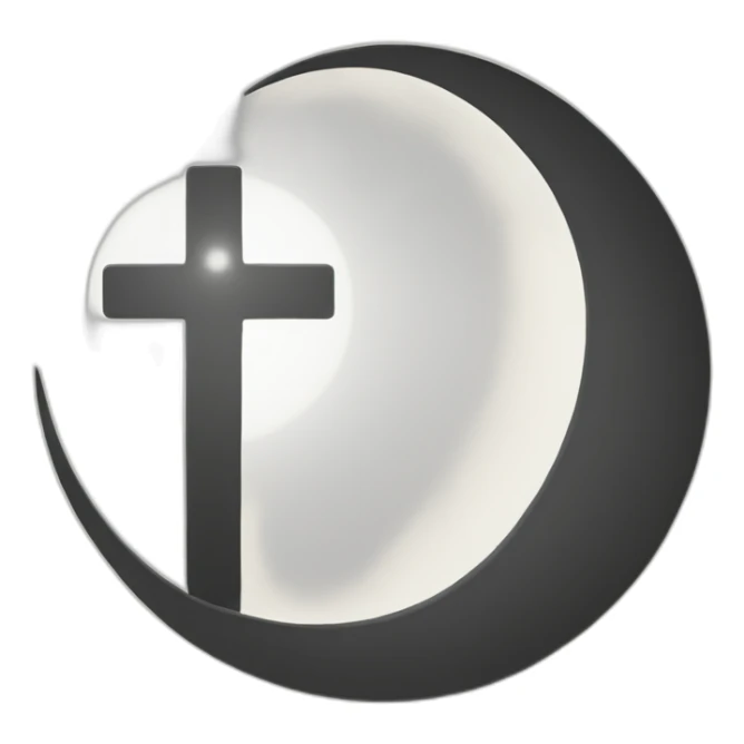 Moon-Crescent-logo-with-a-Christian-cross-in-the-center sticker