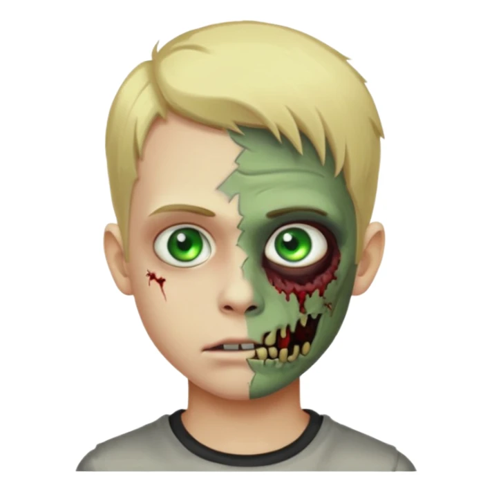 Blonde zombie profile picture boy emoji sticker