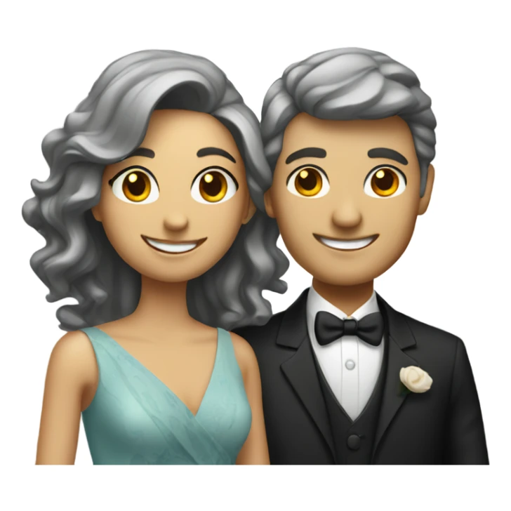 smiling couple in formal wear sticker