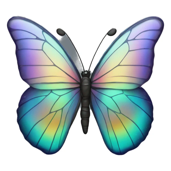 Iridescent glass butterfly sticker