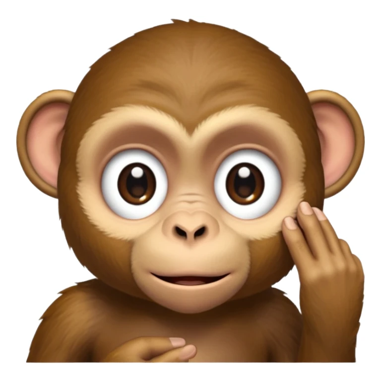 A monke.\nY , pulling the bottom of his eyelid down to make it look bigger with one finger sticker