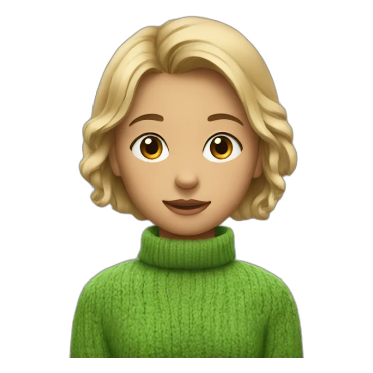 The girl in a green sweater that is shi sticker