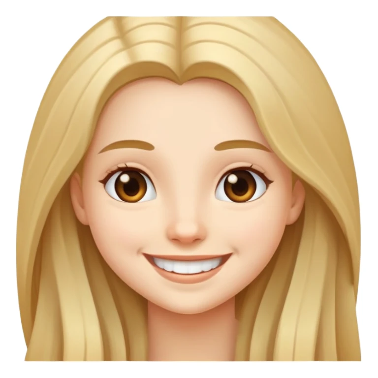 smiling girl with long hair sticker