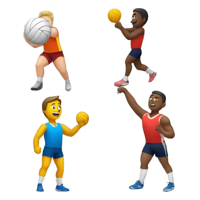 A volleyball, shotput, javelin and discuss sticker