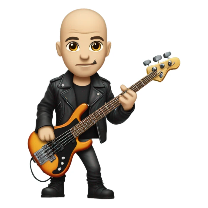 heavy metalbass dude skinhead sticker