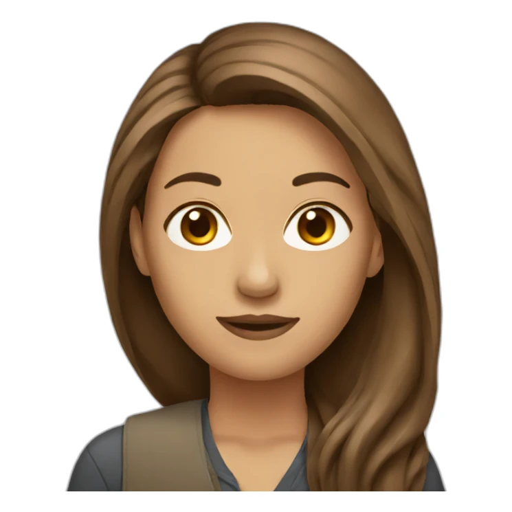 journalist female brown long hair sticker