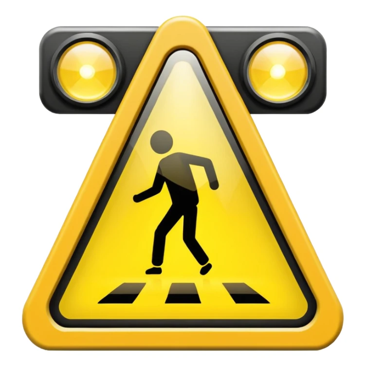 Crosswalk Light icon , Flashing yellow caution. sticker