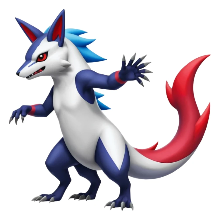 Colorful Shiny Zangoose-Zoroark-Salandit-Absol-fusion sticker