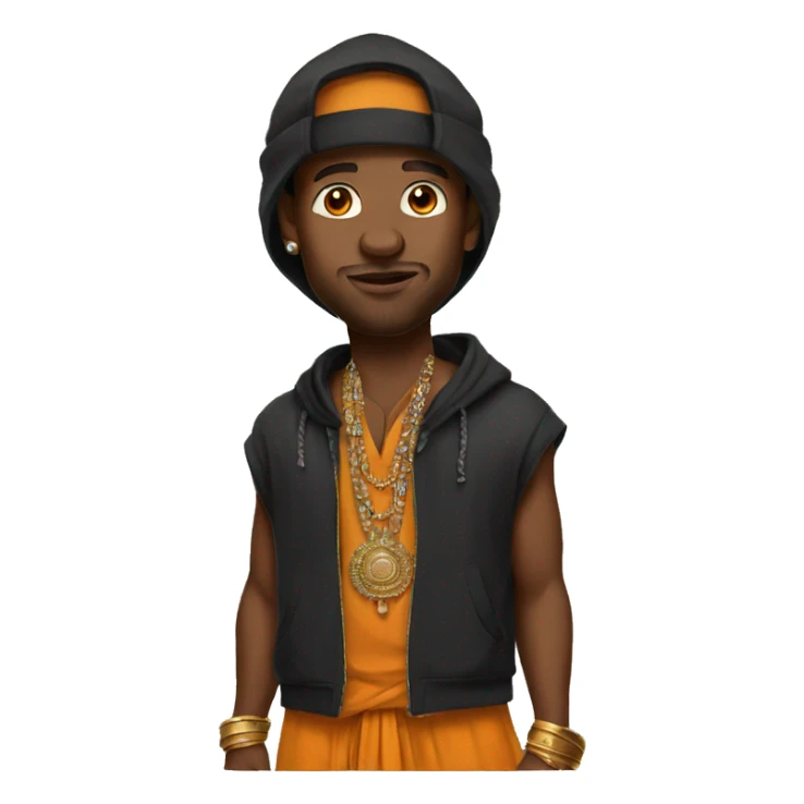 Black rapper in indian clothing sticker