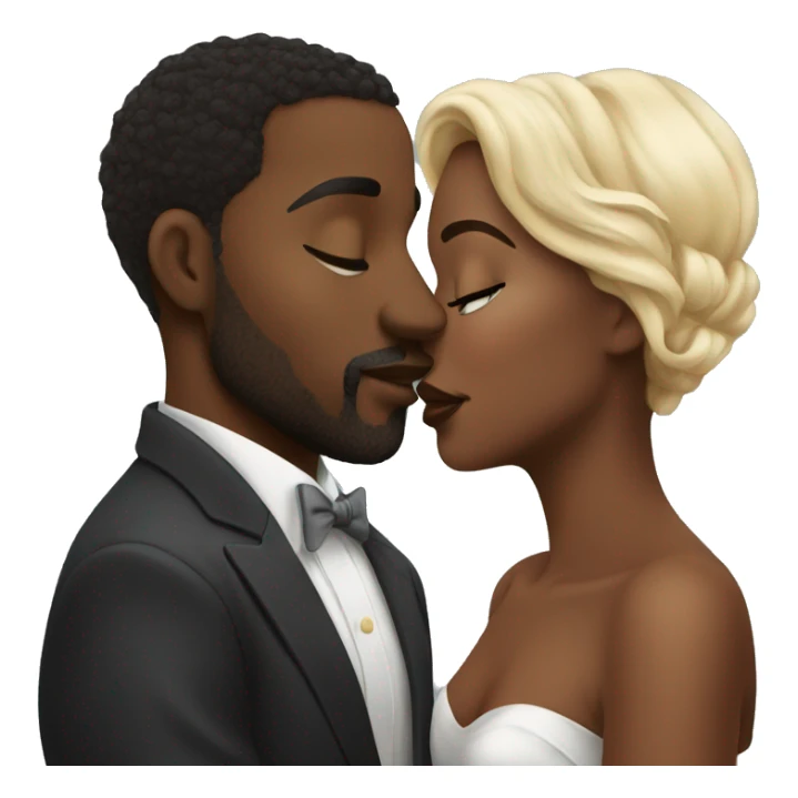 a beautiful black couple kissing on the lips sticker