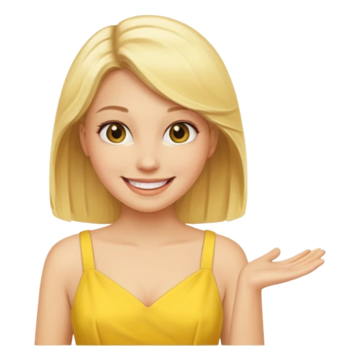 blonde woman with yellow dress sticker