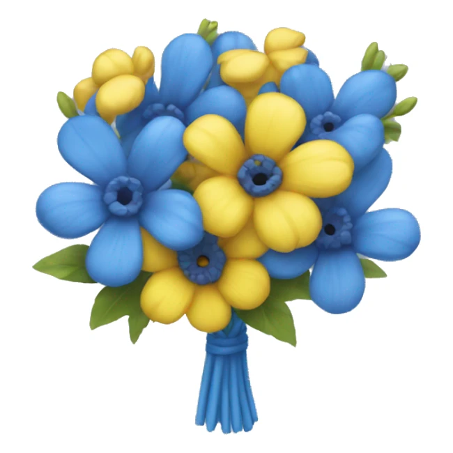 Blue and yellow bouquet sticker